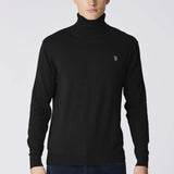 U.S. Polo Assn. Maglioncino Dolcevita in Cotone e Cashmere - Black