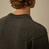 C.P. Company Lambswool GRS Crewneck Lens Sweater - Grey