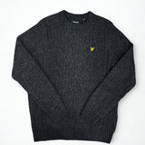 Lyle & Scott Ribbed Cable Knit Jumper - Jet Black Marl