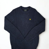 Lyle & Scott Ribbed Cable Knit Jumper - Dark Navy Marl