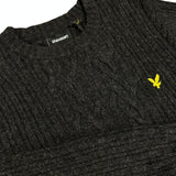 Lyle & Scott Ribbed Cable Knit Jumper - Jet Black Marl