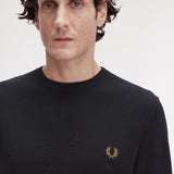 Fred Perry Pique Stitch Jumper - Black