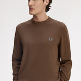 Fred Perry Classic Crew Neck Jumper - Burnt Tobacco