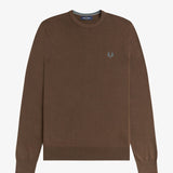 Fred Perry Classic Crew Neck Jumper - Burnt Tobacco