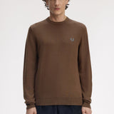 Fred Perry Classic Crew Neck Jumper - Burnt Tobacco