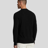 Lyle & Scott Lambswool Blend Crew Neck Jumper - Jet Black Marl