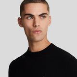 Lyle & Scott Lambswool Blend Crew Neck Jumper - Jet Black Marl