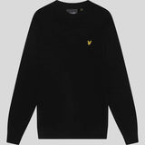 Lyle & Scott Lambswool Blend Crew Neck Jumper - Jet Black Marl
