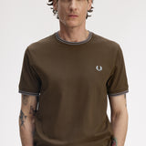 Fred Perry Twin Tipped T-Shirt - Burnt Tobacco