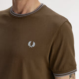 Fred Perry Twin Tipped T-Shirt - Burnt Tobacco