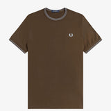 Fred Perry Twin Tipped T-Shirt - Burnt Tobacco