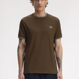 Fred Perry Twin Tipped T-Shirt - Burnt Tobacco