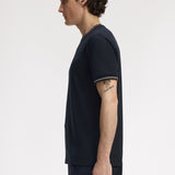 Fred Perry Twin Tipped T-Shirt - Navy/Oatmeal/Burnt Tobacco