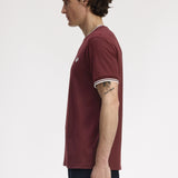 Fred Perry Twin Tipped T-Shirt - Oxblood/White