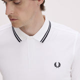 Fred Perry Twin Tipped Polo Shirt - White/Black