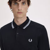 Fred Perry Twin Tipped Polo Shirt - Black/White