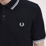 Fred Perry Twin Tipped Polo Shirt - Black/White