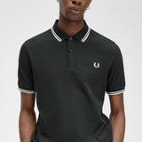Fred Perry Twin Tipped Polo Shirt - Nightgreen/Snow White