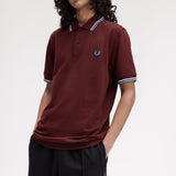 Fred Perry Twin Tipped Polo Shirt - Bordeaux/Ecru/Blue