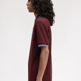 Fred Perry Twin Tipped Polo Shirt - Bordeaux/Ecru/Blue