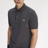 Fred Perry The Polo Shirt - Grey/Tennis Yellow