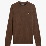 Lyle & Scott Lambswool Blend Crew Neck Jumper - Espresso Marl