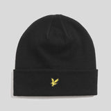 Lyle & Scott Cotton Merino Beanie - Jet Black