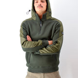 Three-Stroke Uniform Hooded Sweatshirt - Army Green