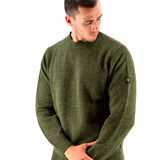 Three-Stroke Arran Wool Jumper - Green