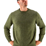 Three-Stroke Arran Wool Jumper - Green