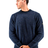 Three-Stroke Arran Wool Jumper - Navy