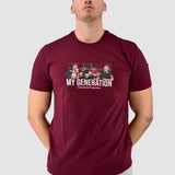 Three-Stroke My Generation T-Shirt - Burgundy