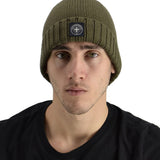 Three-Stroke Seawolf Beanie - Olive