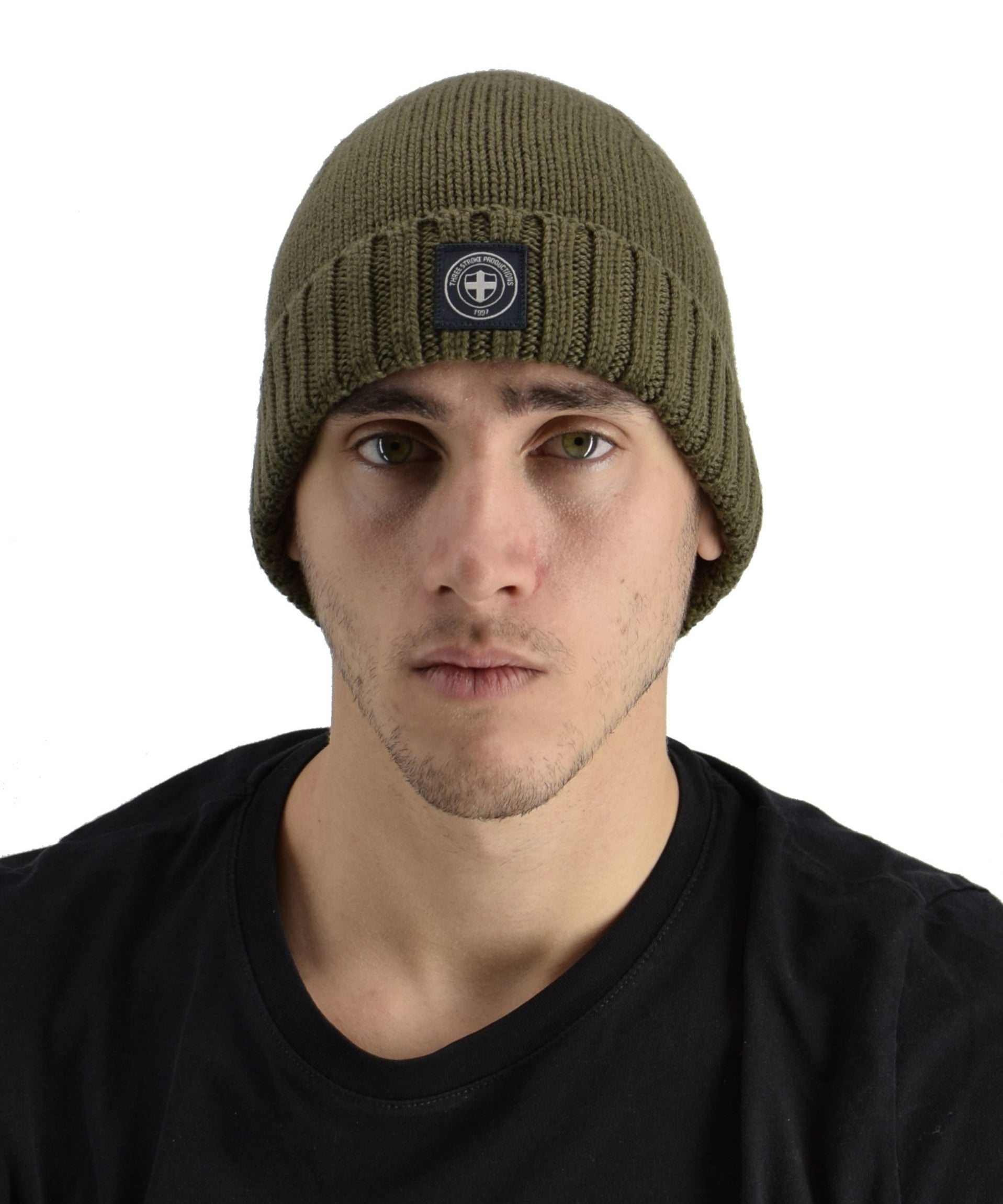 Three-Stroke Seawolf Beanie - Olive