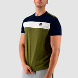 Three-Stroke Oswald T-Shirt - Navy/White/Moss