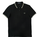 Fred Perry Twin Tipped Polo Shirt - Black/Ecru/LW Green