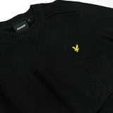 Lyle & Scott Shoulder Detail Crew Neck Jumper - Jet Black