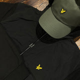 Lyle & Scott Half Raglan Hybrid Hoodie - Jet Black