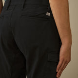 C.P. Company Stretch Sateen Ergonomic Cargo Pants - Black