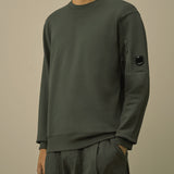 C.P. Company Diagonal Raised Fleece Crewneck Lens Sweatshirt - Dark Shadow