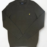 Lyle & Scott Shoulder Detail Crew Neck Jumper - Olive