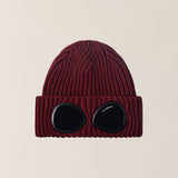 C.P. Company Extrafine Merino Wool Goggle Beanie - Andorra Red
