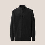 C.P. Company Lambswool Half Button Lens Sweater - Black