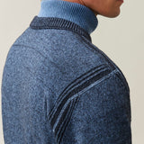 C.P. Company Fleece Knit Lens Contrast Crewneck Sweater - Orion Blue