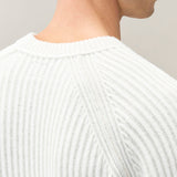 C.P. Company Fleece Knit Lens Crewneck Sweater - White Melange