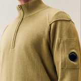 C.P. Company Lambswool Lens Half Zip Sweater - Ermine