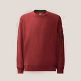 C.P. Company Diagonal Raised Fleece Lens Crewneck Sweatshirt - Andorra Red