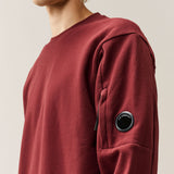 C.P. Company Diagonal Raised Fleece Lens Crewneck Sweatshirt - Andorra Red