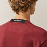 C.P. Company Diagonal Raised Fleece Lens Crewneck Sweatshirt - Andorra Red