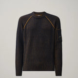 C.P. Company Fleece Knit Lens Crewneck Sweater - Buck Thorn Brown